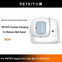 Otros suministros para gatos PETKIT Caja de arena Inodoro automático Succión magnética Cortina de puerta a prueba de polvo para reducir la arena para PURA MAX Sandbox301F