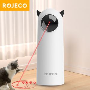 Autres fournitures de chat Rojeco automatique chat jouets interactif intelligent taquin animal de compagnie LED laser intérieur chat jouet accessoires de poche électronique chat jouet pour chien 230825