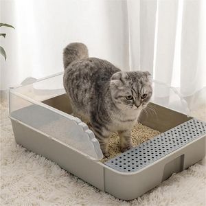 Andere kattenbenodigdheden s kattenbak huisdas toiletbassin semi-gesloten hond schone sandbox-lade kitten schepper anti splashbox 230216