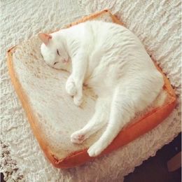 Autres fournitures de chat Toast pain lit coussin de couchage pour animaux de compagnie lits de chien chaud chiot chaton nid matelas tapis chenil accessoires 221118