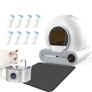 Otros suministros para gatos Tonepie 65L Caja de arena para gatos inteligente automática Autolimpiable Caja de arena para gatos completamente cerrada Bandeja de arena para inodoro para mascotas Versiones en inglés 231207