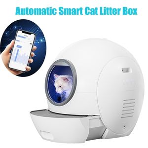 Autres fournitures pour chats Wifi auto-nettoyant bac à litière application automatique boîtier intelligent grand type de tiroir de toilette entièrement fermé anti-éclaboussures animal de compagnie 221108