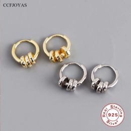 Andere CCFJoyas 925 Sterling Silver Hoop oorbellen vrouwen Europese en Amerikaanse drie kleine cirkel oorbellen vrouwelijk bruiloft fijne sieraden