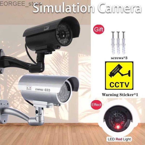 Autres caméras de vidéosurveillance 1 faux caméra factice avec une balle à LED rouge clignotante en forme de balle imperméable CCTV CAME CAME DE CCTV Y240403