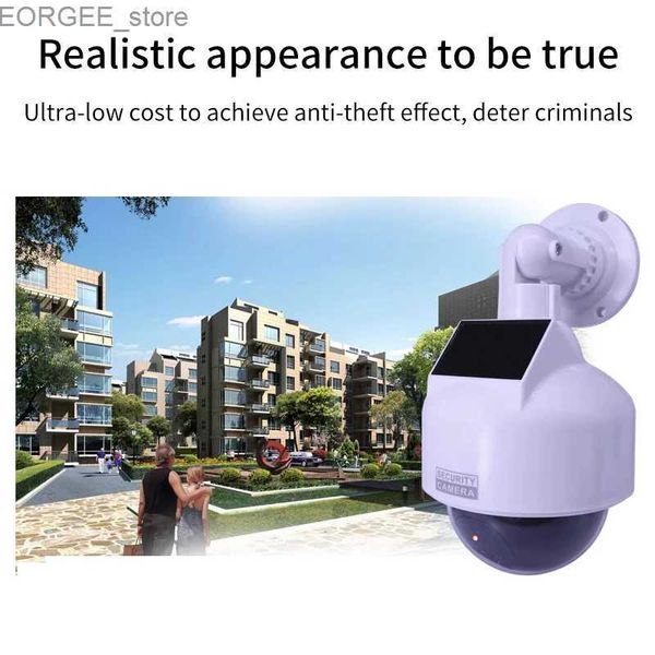 Autres appareils photo de vidéosurveillance 1pc Caméra solaire Caméra caméra de sécurité manquée avec LED Light Fake de sécurité imperméable Caméra de sécurité pour l'allée Patio de jardin extérieur Y240403