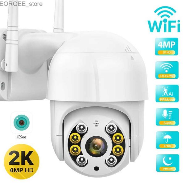 Otras cámaras CCTV 2K 4MP HD PTZ IP Cámara IP Outdoor 2MP WiFi Wifi Camera AI Human Detect Human Audio 1080p Home Security CCTV Camera P2P ICSEE Y240403