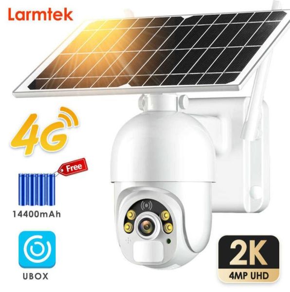 Autres caméras de vidéosurveillance 4G Sim Caméra à panneau solaire 4MP 2K WiFi Surveillance extérieure sans fil PTZ IP Cam Batterie Longue veille Projecteur 1802428