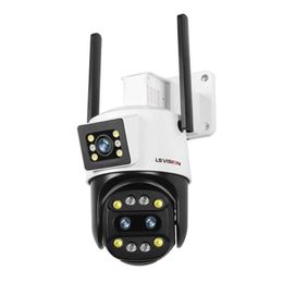 Autres appareils photo CCTV 5k 9MP HD WiFi IP Camera 8x Zoom Three Lens PTZ Camera Outdoor Dual Screw Motion Detection Security Camera Surveillance ICSEE Y240403