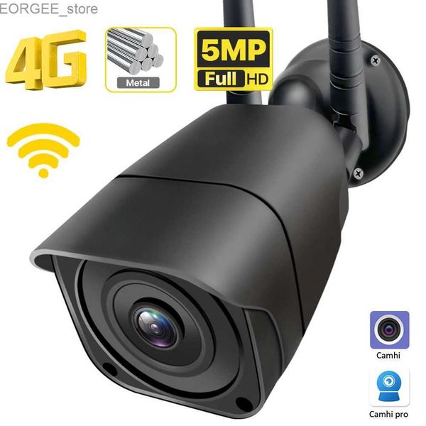 Autres appareils photo CCTV 5MP HD Bullet IP Camera 4G SIM Carte GSM Outdoor Metal Shell WiFi Caméra AI Suivi de la vidéosurveillance Audio CCTV CAM CAMHI Y240403