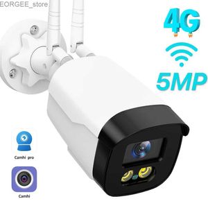 Andere CCTV -camera's 5MP IP -camera 1080p HD 4G Sim Card WiFi Camera Outdoor Security CCTV Home Bullet Camera Audio Video Surveillance Camhi App P2P Y240403