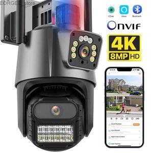 Autres appareils photo CCTV 8MP 4K OUTDOOR PTZ WiFi Camera Dual Lens 4MP HD IP Camera Dual Screen Ai détection de CCTV Surveillance P2P Sécurité Caméra Y240403