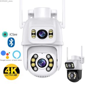 Autres appareils photo CCTV 8MP 4K PTZ WiFi Poe IP Camera Dual Screen Couleur Night Vision Outdoor CCTV Surveillance Human Detection ICSEE Security Protection Y240403