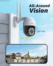 Autres caméras de vidéosurveillance Annke 4MP WiFi PT Camera Human Motion Detection Couleur Night Vision AUDIO BIT WAT