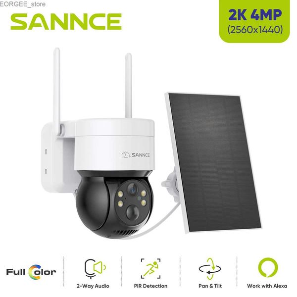 Autres caméras de vidéosurveillance Annke 4MP WiFi Video Sécurité Caméra de surveillance bidirectionnelle AUDIO 18650 Batterie rechargeable avec panneau solaire Outdoor 128G Storage Y240403
