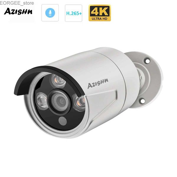 Otras cámaras CCTV Azishn 2.8 mm gran angular 8MP 4K IP Camera IP Audio al aire libre IP66 H.265 Onvlf Bullet CCTV Array IR 4MP Poe Video Vigillance Camera Y240403