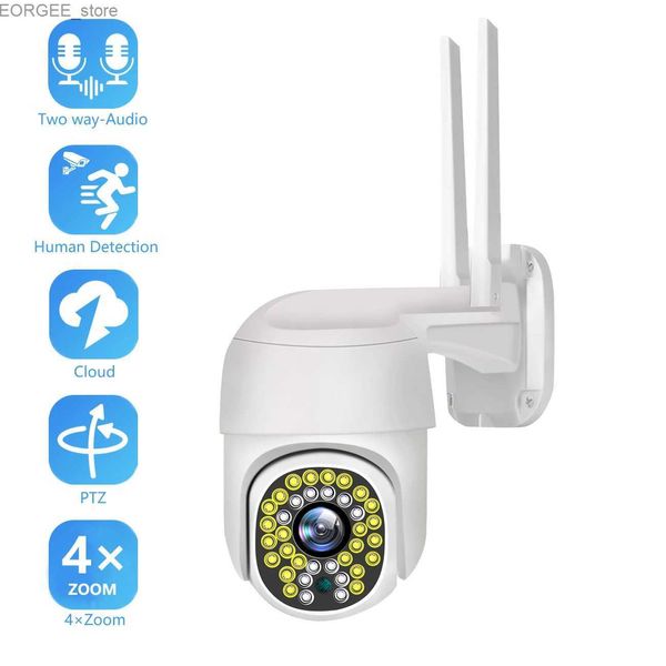 Autres appareils photo CCTV Azishn 5MP PTZ WiFi IP Camera Outdoor 4x Digital Zoom AI Human Detect Wireless Camera H.265 P2P Audio 2MP Security CCTV Camera Y240403