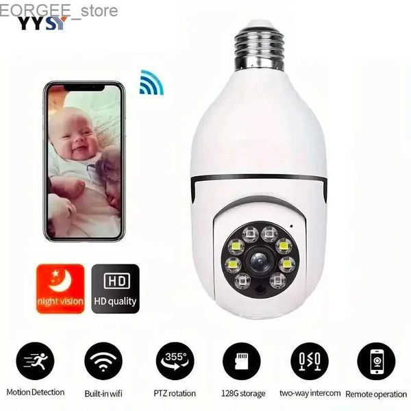 Otras cámaras de CCTV E27 Smart Home Wifi Bulb Vigilance Camera 2.4G HD Visión nocturna de doble luz Alertas de detección de movimiento PTZ Y240403