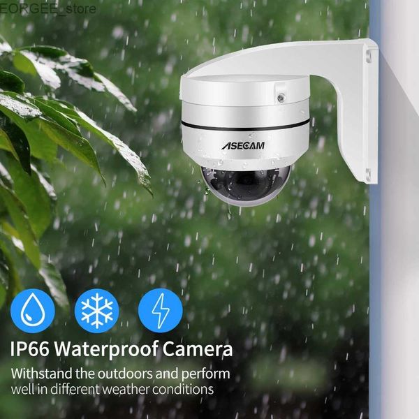 Otras cámaras de CCTV HikVision Compatible 8MP 4K PTZ IP Cámara IP Outdoor Dome Poe 5X óptico Zoom CCTV Audio AI Camera de vigilancia de seguimiento automático Y240403CAI0