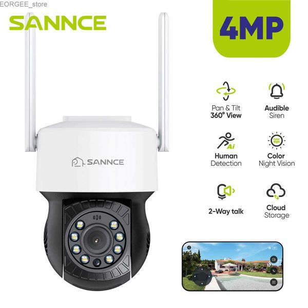 Autres appareils photo de vidéosurveillance Sance Smart Home Mini Caméra sans fil 4MP VOIX bidirectionnels Places de mouvement personnalisés PT Cameras 3,6 mm Lens Outdoor CAM Y240403