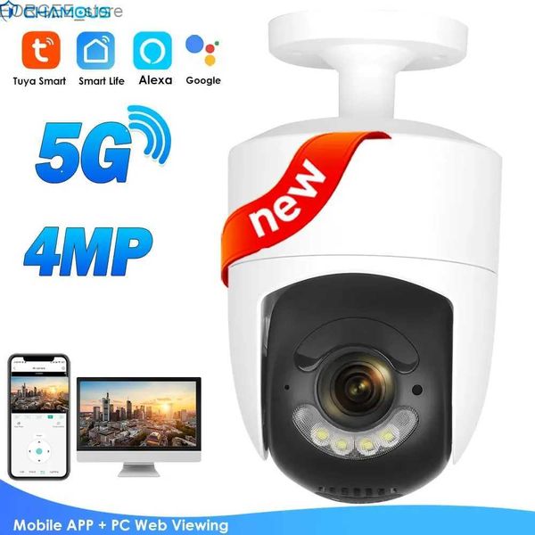 Otras cámaras CCTV Tuya Wifi Camera 360 2K 4MP 5G WiFi Alexa Security Camera de seguridad al aire libre AI TRATUJO Video Vidrovectilance SmartVillance SmartLife IP Camera Y240403