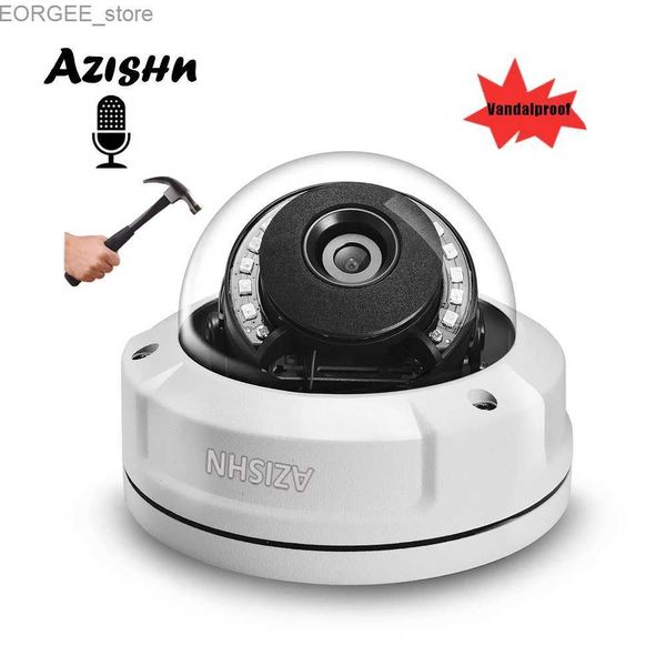 Autres caméras de vidéosurveillance Vandalproof H.265 2MP 5MP IP Camera Sécurité audio microphone PTP Alerte IR Night Dome Surveillance Camera Azishn Y240403