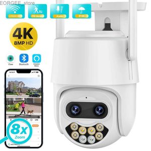 Andere CCTV -camera's wifi ip camera 8mp 4k HD 8x Zoom Dual Lens Outdoor Wireless Camera 4MP Beveiliging AI Human Detectie CCTV Two Way Audio Cam Icsee Y240403