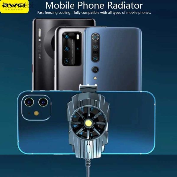 Autres accessoires de téléphone portable Awei X31 Mini téléphone portable ventilateur de refroidissement radiateur Turbo Hurricane jeu refroidisseur téléphone portable dissipateur de chaleur pour IPhone/Samsung/240222