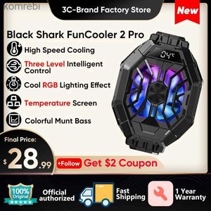 Overige mobiele telefoonaccessoires Black Shark Fun Cooler 2 Pro Funcooler Vloeistofkoeling met temperatuurdisplay voor iPhone Redmi Black Shark ROG 5 Telefoon 240222