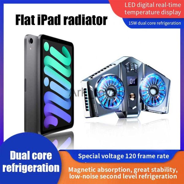 Otros accesorios para teléfonos celulares con pantalla de temperatura del teléfono inteligente Mini enfriador de teléfono móvil Ventilador de enfriamiento dual magnético para teléfono Ipad Juego de computadora portátil Enfriamiento J230720