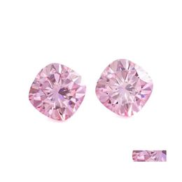 Andere gecertificeerde roze kleurenkussen gesneden moissaniet losse stenen diamant pass lab gekweekte edelsteen voor doe -het -zelf sieraden ringerher andere andere dhc9's