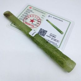 Autre certifié Natural Xiu Jade / Serpentine Carved Dragon Holder L 130 mm