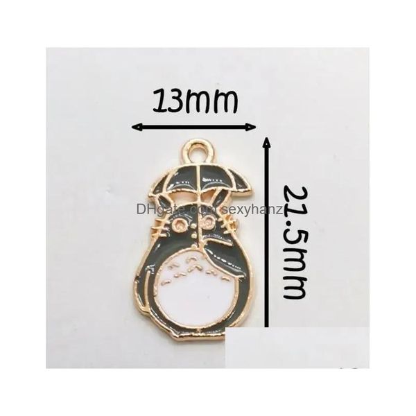 Autres charmes 100 pcs dessin animé mon voisin Collier Totoro / bracelet / boucles d'oreilles Pendants Diy Bijoux de fabrication d'accessoires