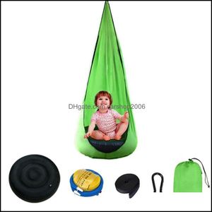 Andere kinderen meubels Home Garden Hangstoel 140x70cm Licht draagbare parachute Parachute binnenplaats Lazy opblaasbaar kussen Swing bed dr