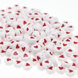 Autre CHONGAI 100 pièces bijoux de mode amour coeur acrylique plat perles rondes pour bricolage artisanat fabrication 231219