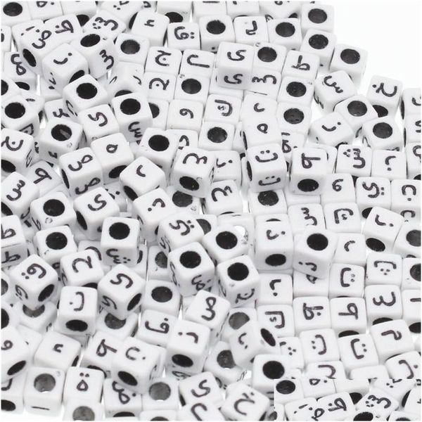 Other Chongai 200pcs carré acrylique arabe alphabet / lettre perles en vrac mélanger des lettres pour la fabrication de bijoux accessoires de bricolage 6 mm Y200730 Dr Dh0Zk