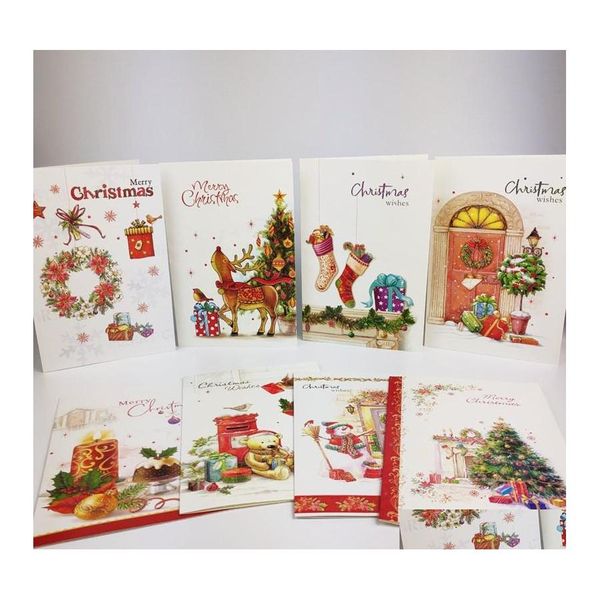 Autres cartes de Noël Cartes de voeux avec enveloppe Père Noël Post Cadeau pour anniversaire Saint Valentin Fête Décoration de mariage Drop Del Otnlw