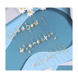 Andere CLER -haak oorbellen voor vrouwen oor naald kristal piercing noppen mode sieraden cadeau q604fz drop levering dhure