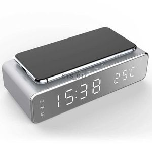 Otros relojes Accesorios 2022 Cargador rápido inalámbrico LED Reloj despertador Teléfono Cargador inalámbrico Almohadilla de carga Termómetro para Xiaomi IPhone 11 XS Max XL2403