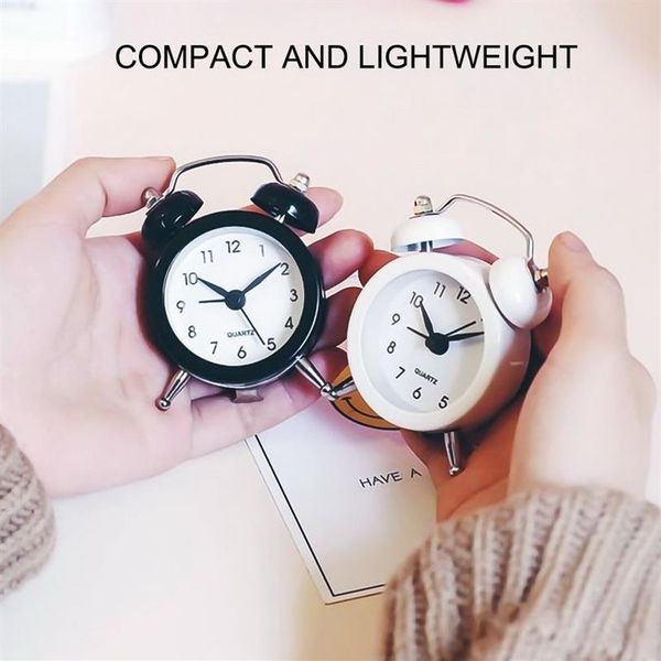Autres horloges accessoires 50mm petit réveil cloche de haute qualité pour voyage vintage analogique mini bureau avec camping outils extérieurs347g