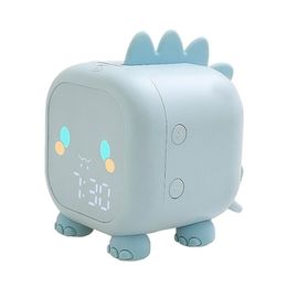 Andere klokken Accessoires Nachtkastje Wake Up Digital Led Clock Smart Cartoon Creative Cute USB Opladen Voice Tijdhouding Nachtverlichting voor Kid