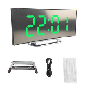 Andere klokken accessoires gebogen scherm Desk Praktische thuiskantoor Digitale wekker Grote LED-display Elektronische stille