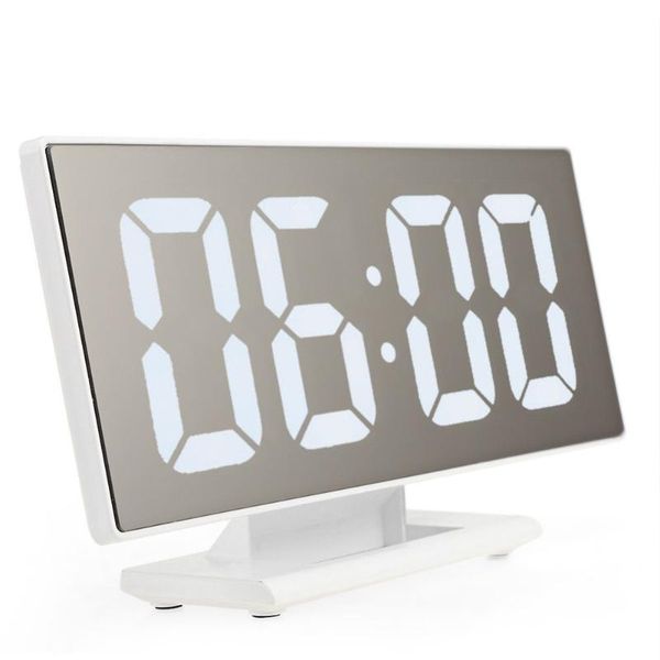 Otros relojes Accesorios Escritorio Digital Reloj despertador portátil Dormitorio LED Espejo Hogar Mesa multifunción USB Snooze Decoración Preciso Grande