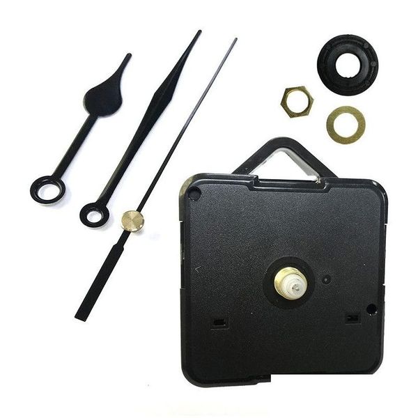 Otros relojes Accesorios Kit de movimiento de reloj de cuarzo Diy Reparación de mecanismo de husillo negro con juegos de mano Accesorio colgante Drop Delive Dhztd