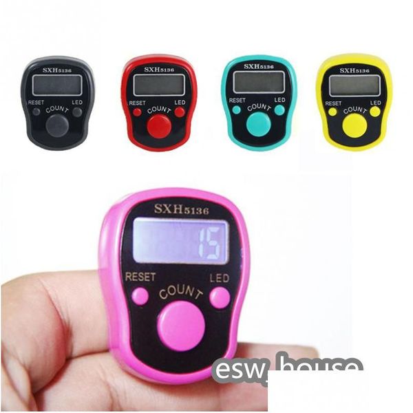 Otros relojes Accesorios Contador electrónico de dedos con luz LED Reiniciable Digital Manual Clicker Temporizador Reloj Número Lap Tracker Dhjs1