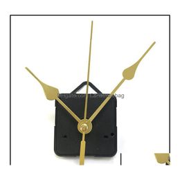 Andere klokken accessoires Home Decor Garden Diy Quartz Clock Beweging Kit Zwarte spindelmechanisme Reparatie met handsets Shaft Lengt Dhkir