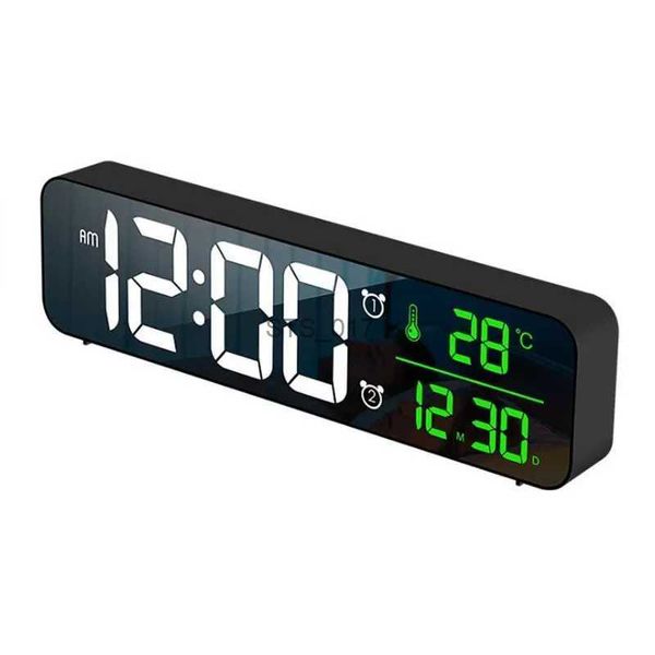 Autres horloges Accessoires LED Réveil numérique Température Affichage de la date Snooze USB Bande de bureau Miroir LED Horloges pour la décoration du salon L2403