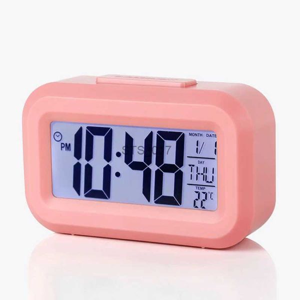 Otros relojes Accesorios Reloj despertador digital LED Pantalla de alarma digital electrónica Relojes de mesa de escritorio para oficina en casa Luz de fondo Posponer calendario RelojL2403