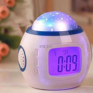 Overige klokken Accessoires LED-projectielamp Kinderen Babykamer Sky Star Nachtlampje Slaapkamer Muziek Digitale wekker met kalender Temperatuurtimer ClocksL2403