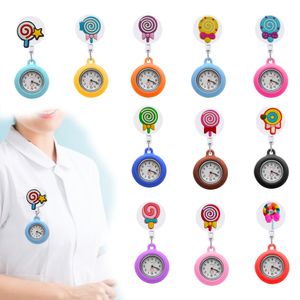 Andere klokken accessoires lollipop clip pocket horloges intrekbare verpleegkundige fob horloge sile revers met tweedehands op watche voor case drop otbts