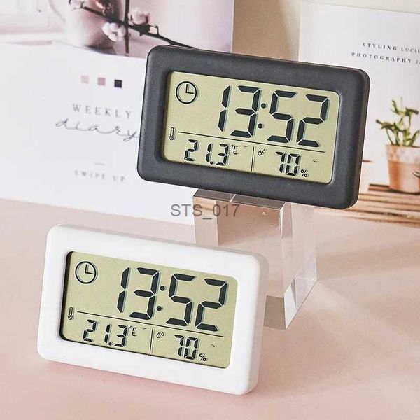 Autres horloges Accessoires Mini horloge numérique température humidité table portable horloge thermomètre hygromètre 12 / 24H LED à piles ClockL2403